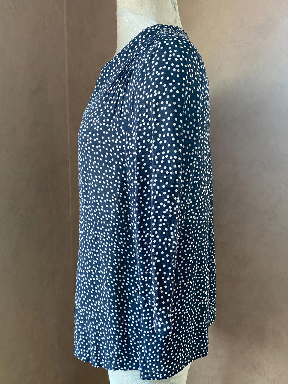 Sud Express Tornaline blouse size 38 navy blue with white polka dots – fluid 100% viscose – photo 6